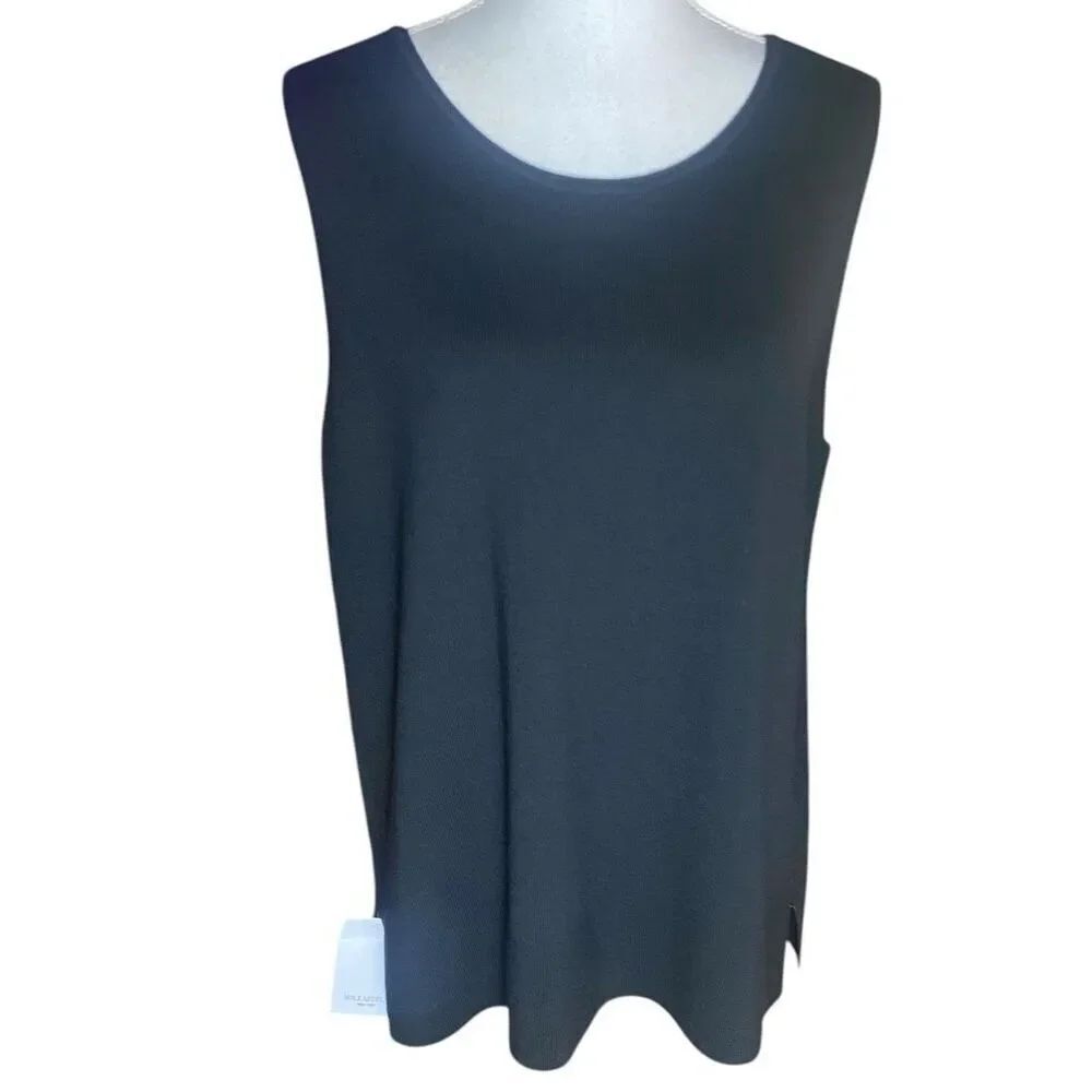 MM. Lafleur Womens Black Merino Wool Sleeveless Louisa Tank Top Size 2 NWT